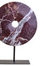 Hamilton Interiors Accessories Salmo Small Red Marble Round Dia 20cm Disc Sculpture House of Isabella UK