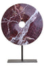 Hamilton Interiors Accessories Salmo Small Red Marble Round Dia 20cm Disc Sculpture House of Isabella UK