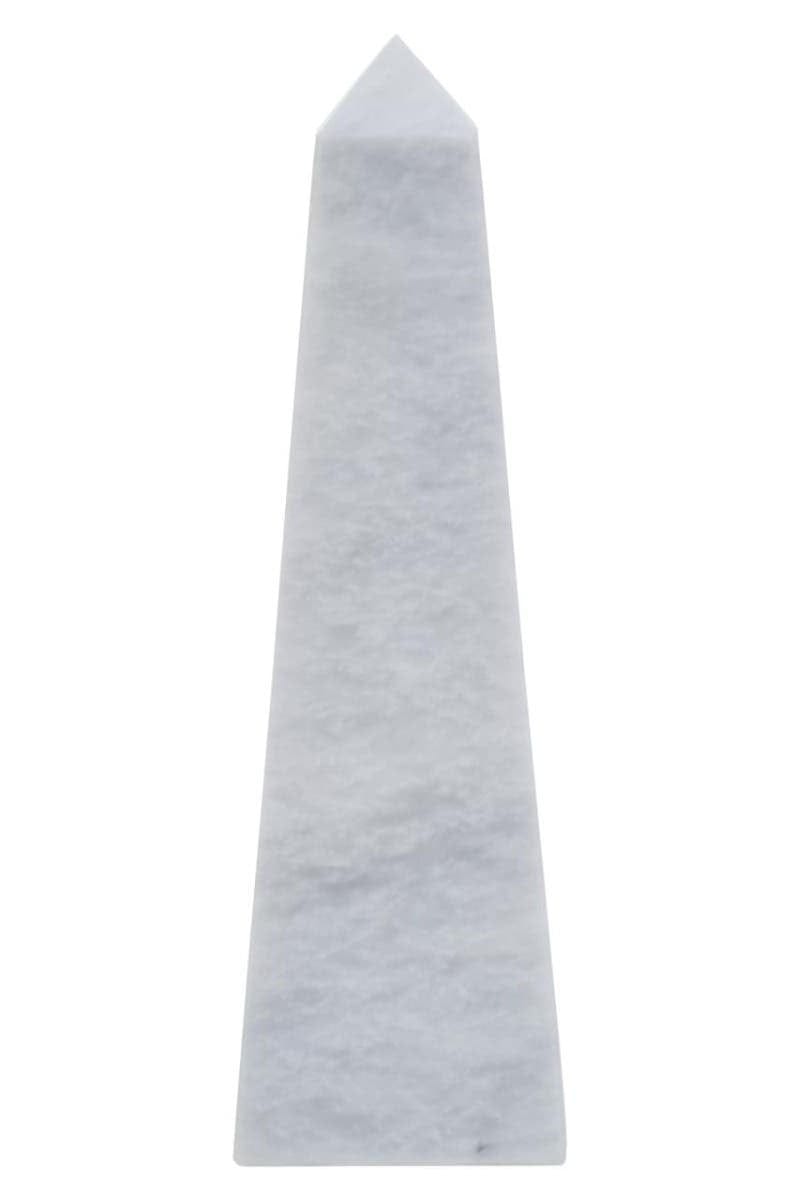 Hamilton Interiors Accessories Salmo Small White Marble Obelisk House of Isabella UK