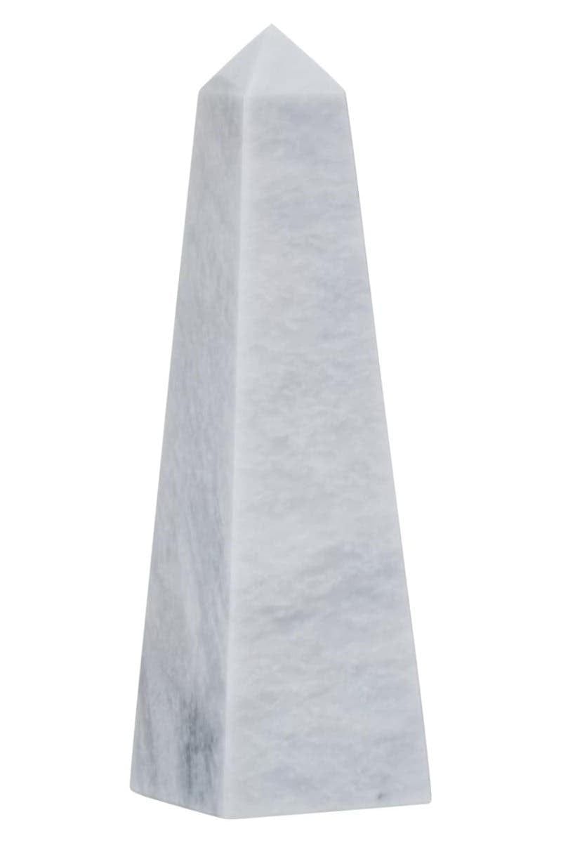 Hamilton Interiors Accessories Salmo Small White Marble Obelisk House of Isabella UK