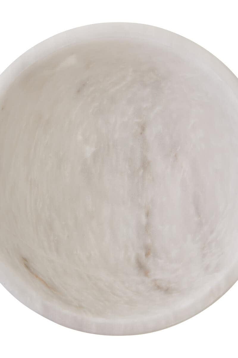 Hamilton Interiors Accessories Salmo Small White Marble Pedestal Bowl House of Isabella UK