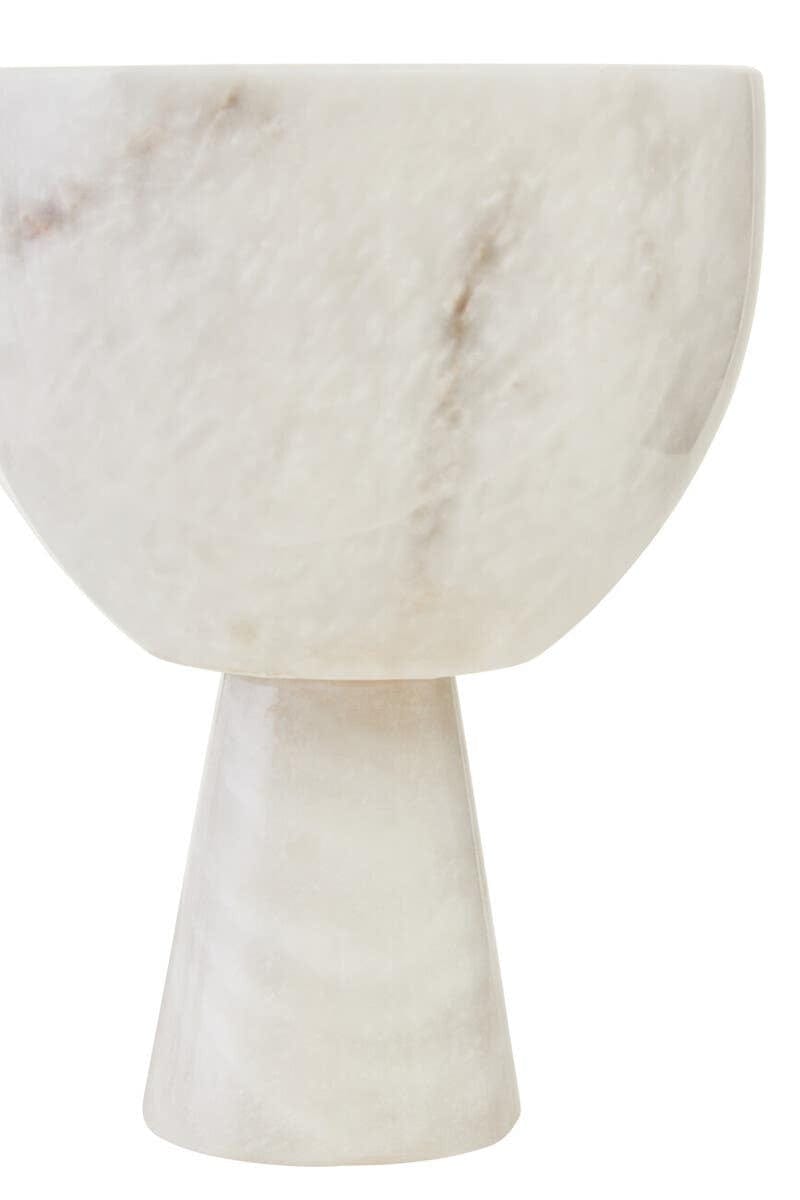 Hamilton Interiors Accessories Salmo Small White Marble Pedestal Bowl House of Isabella UK