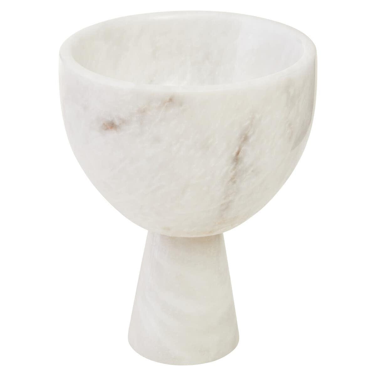 Hamilton Interiors Accessories Salmo Small White Marble Pedestal Bowl House of Isabella UK