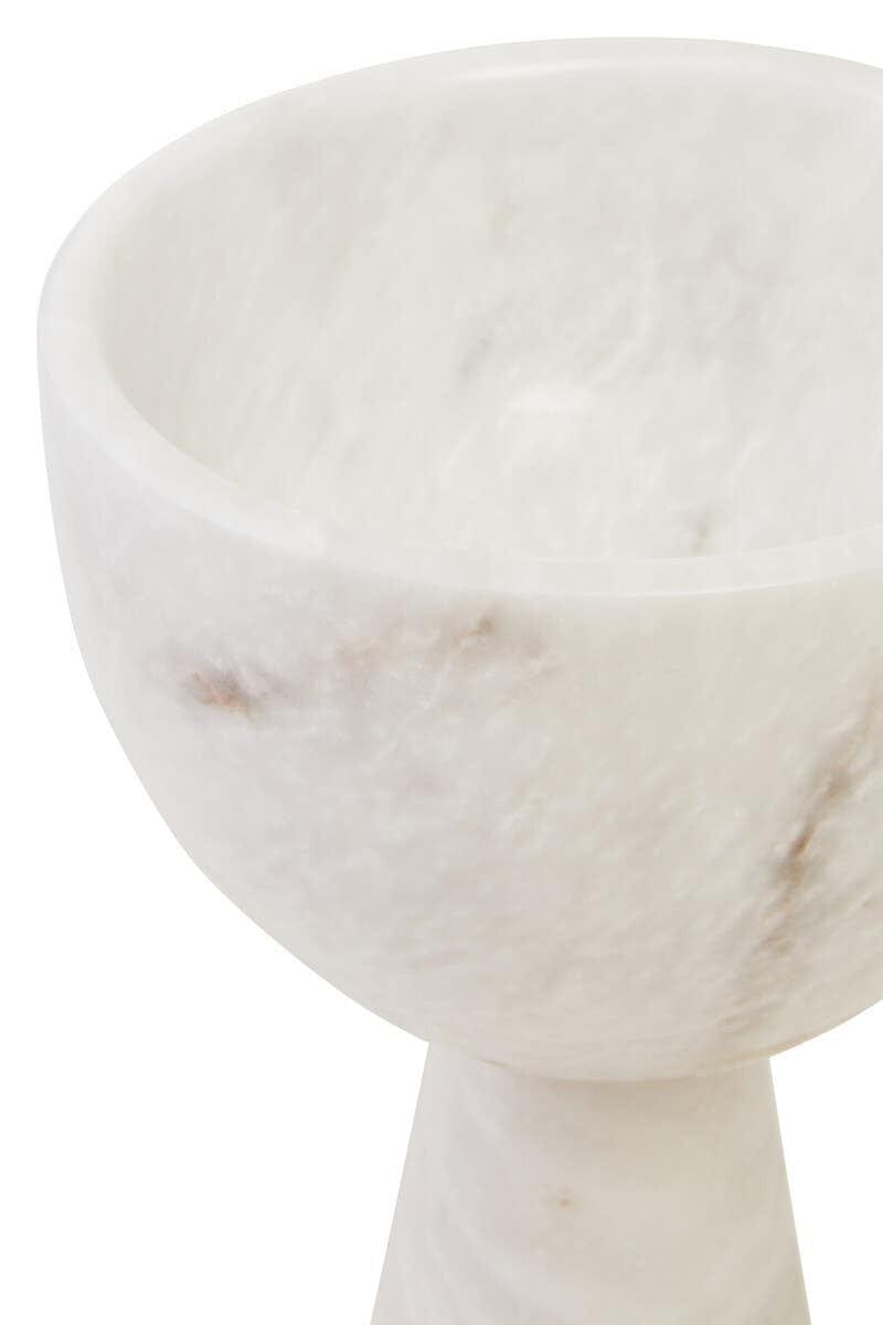 Hamilton Interiors Accessories Salmo Small White Marble Pedestal Bowl House of Isabella UK
