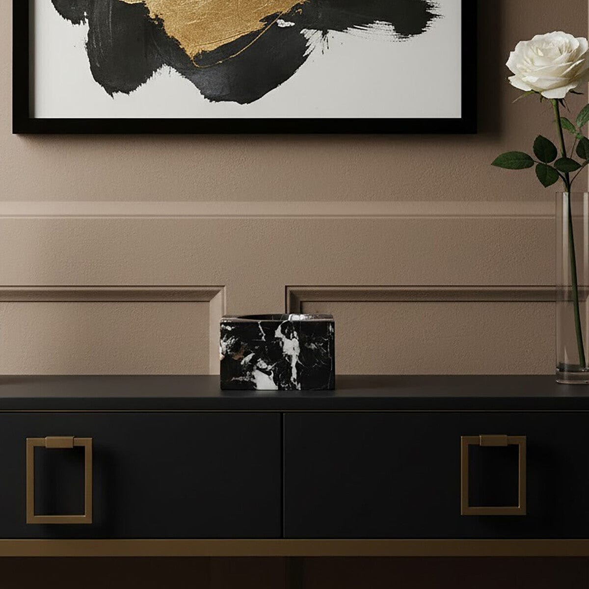 Hamilton Interiors Accessories Salmo Square Black Marble Bowl House of Isabella UK