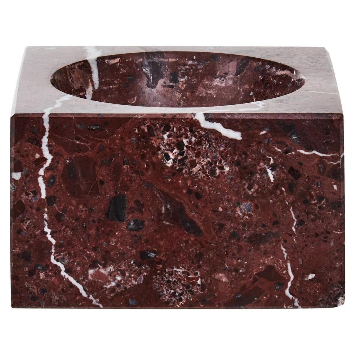 Hamilton Interiors Accessories Salmo Square Red Marble Bowl House of Isabella UK