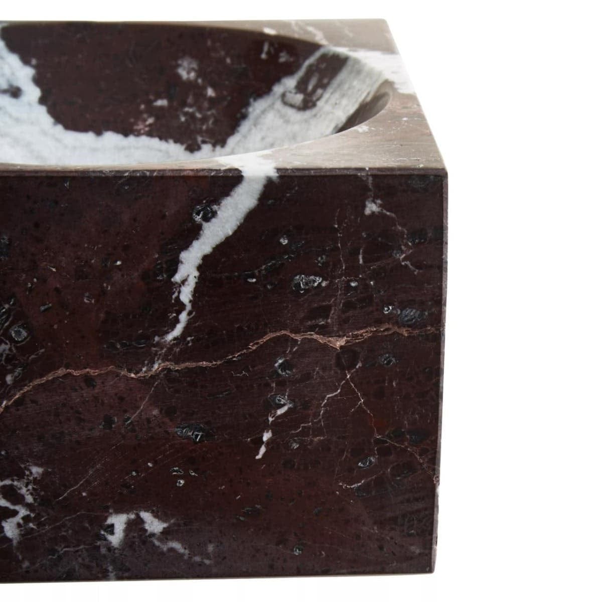 Hamilton Interiors Accessories Salmo Square Red Marble Bowl House of Isabella UK