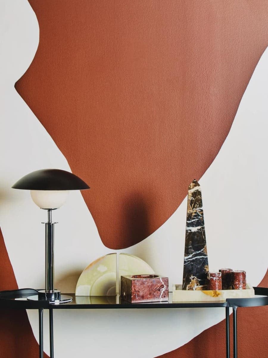 Hamilton Interiors Accessories Salmo Square Red Marble Bowl House of Isabella UK