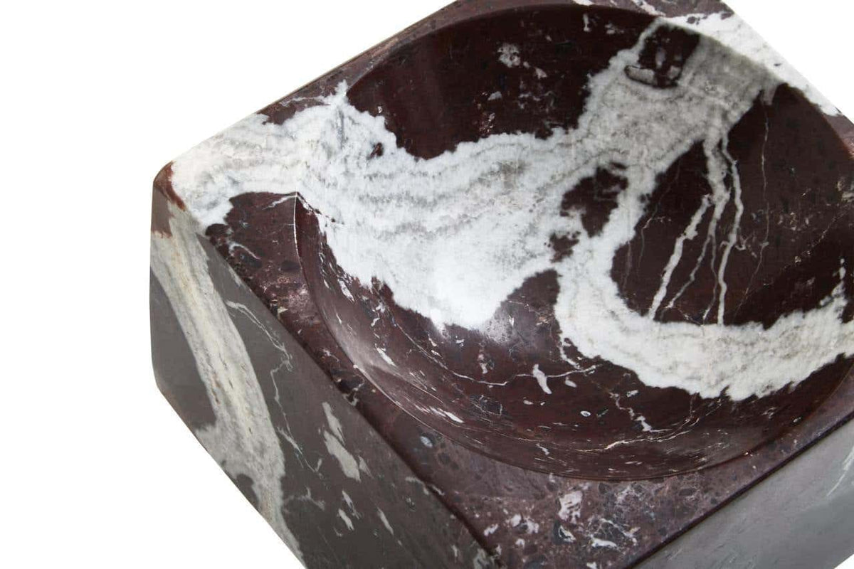 Hamilton Interiors Accessories Salmo Square Red Marble Bowl House of Isabella UK
