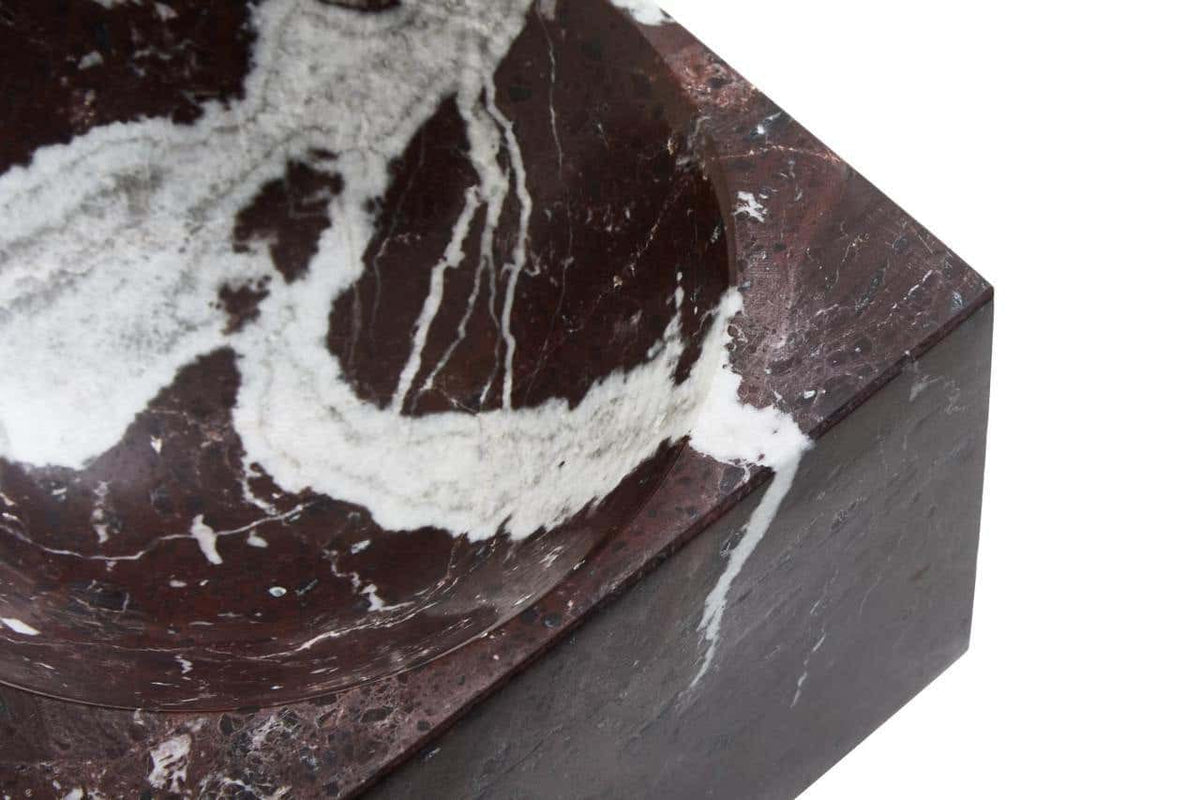 Hamilton Interiors Accessories Salmo Square Red Marble Bowl House of Isabella UK