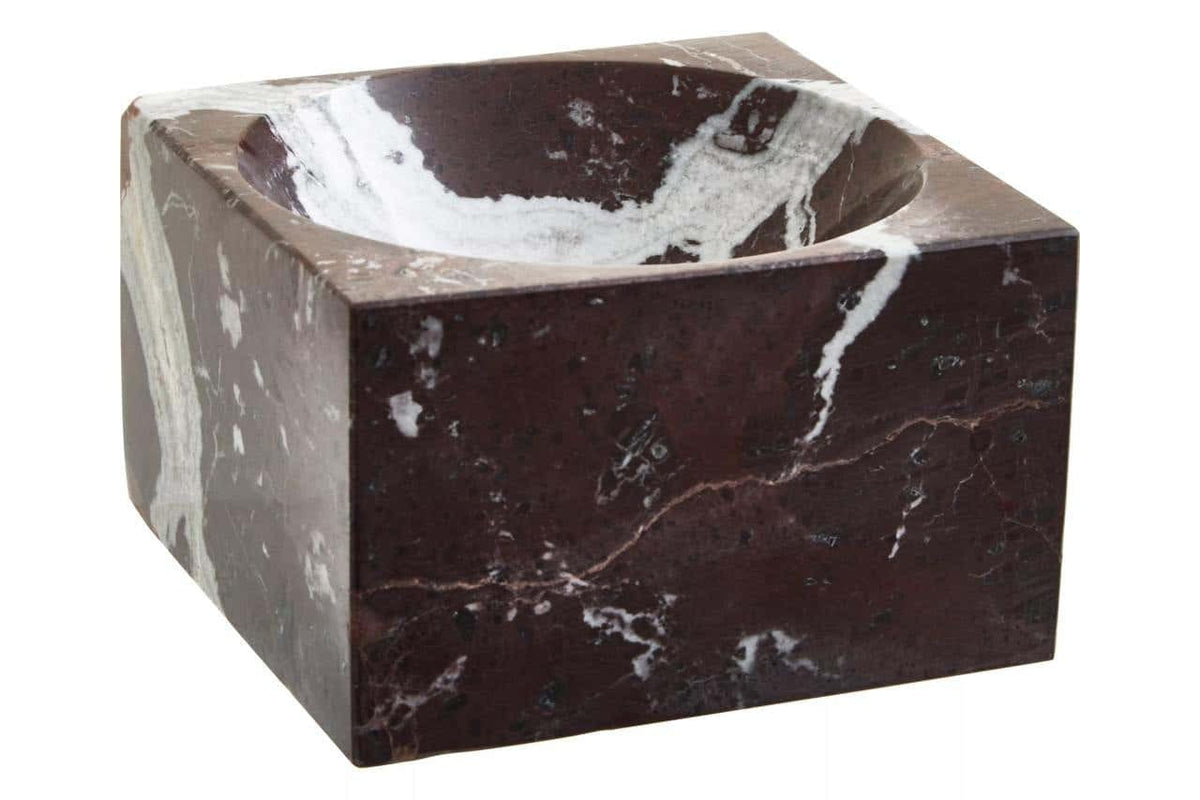Hamilton Interiors Accessories Salmo Square Red Marble Bowl House of Isabella UK