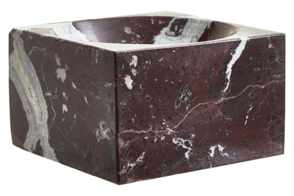 Hamilton Interiors Accessories Salmo Square Red Marble Bowl House of Isabella UK