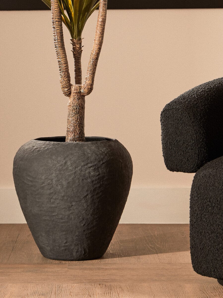 Hamilton Interiors Accessories Sanai Cotton Mache Large Black Planter House of Isabella UK