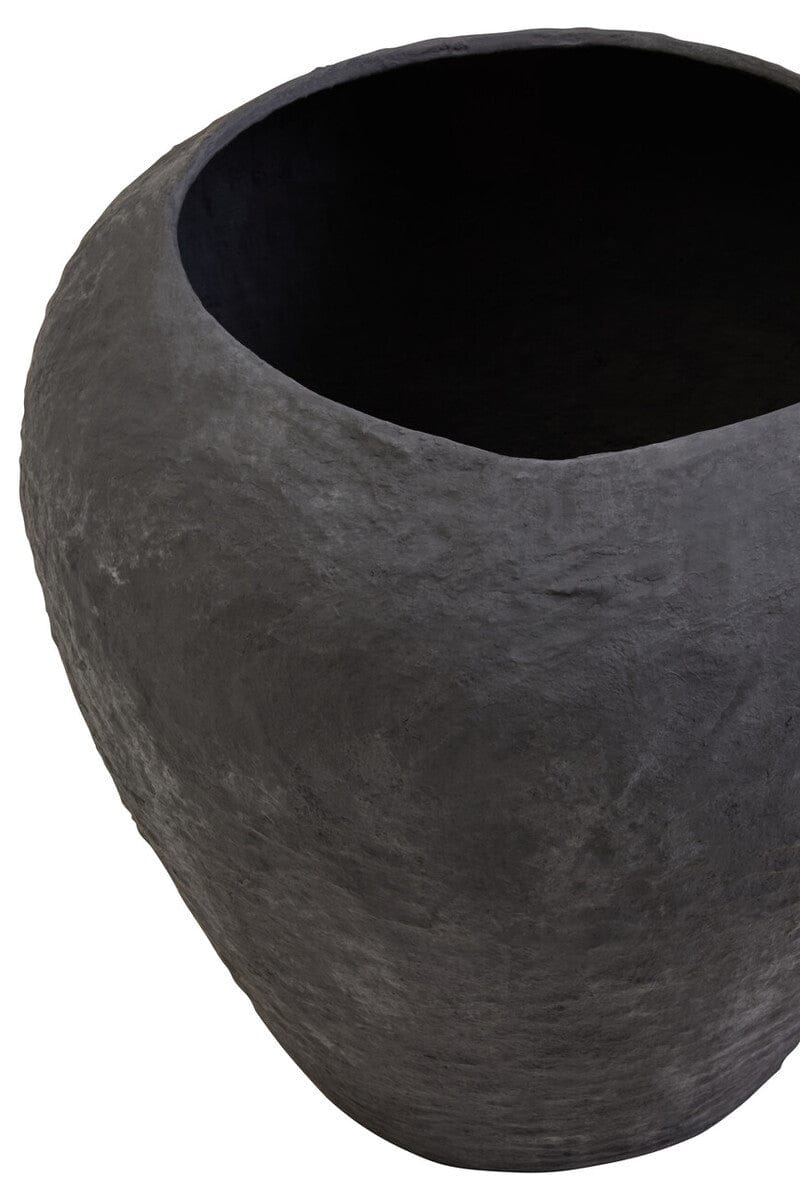Hamilton Interiors Accessories Sanai Cotton Mache Large Black Planter House of Isabella UK