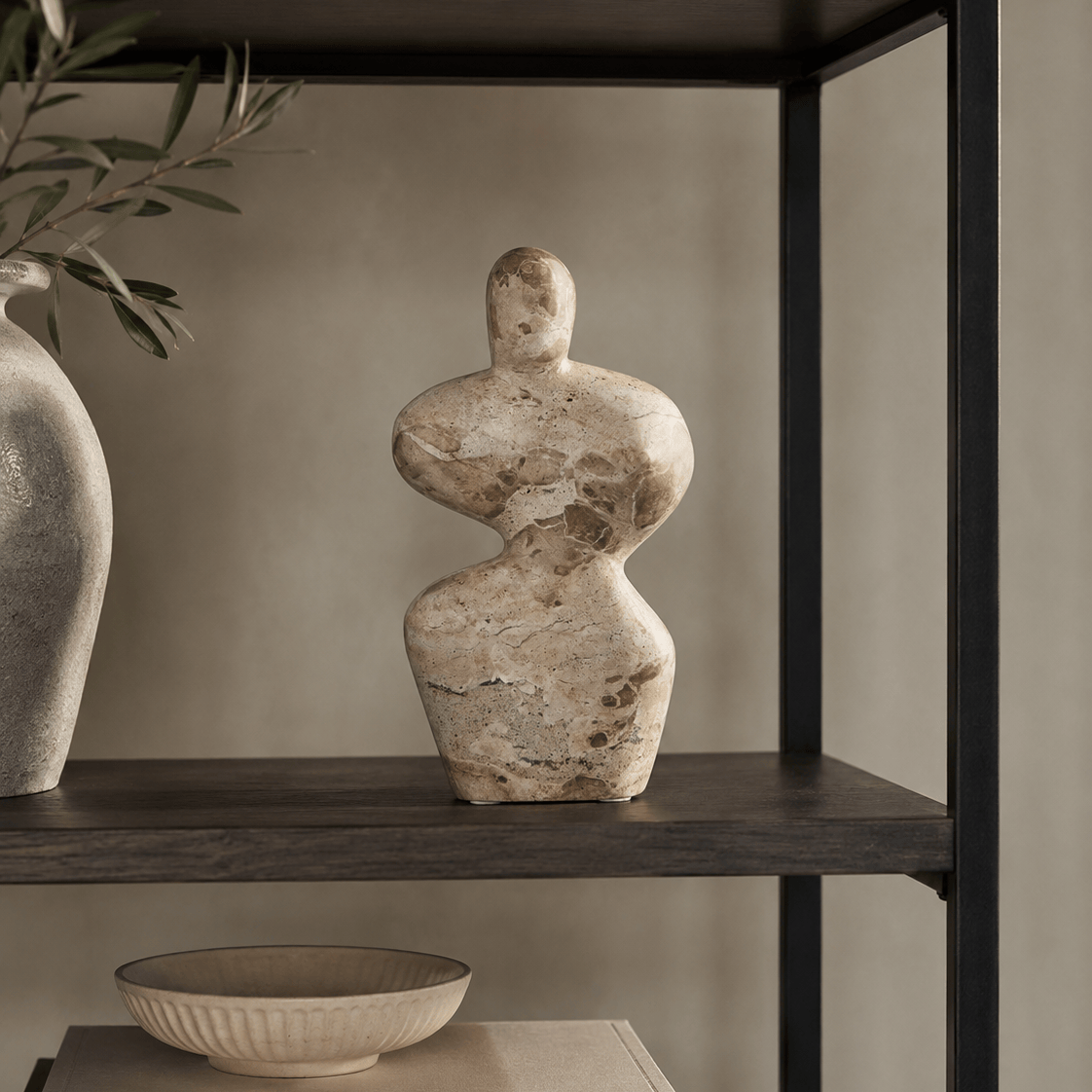 Hamilton Interiors Accessories Santino Chocolate Marble Abstract Sculpture House of Isabella UK