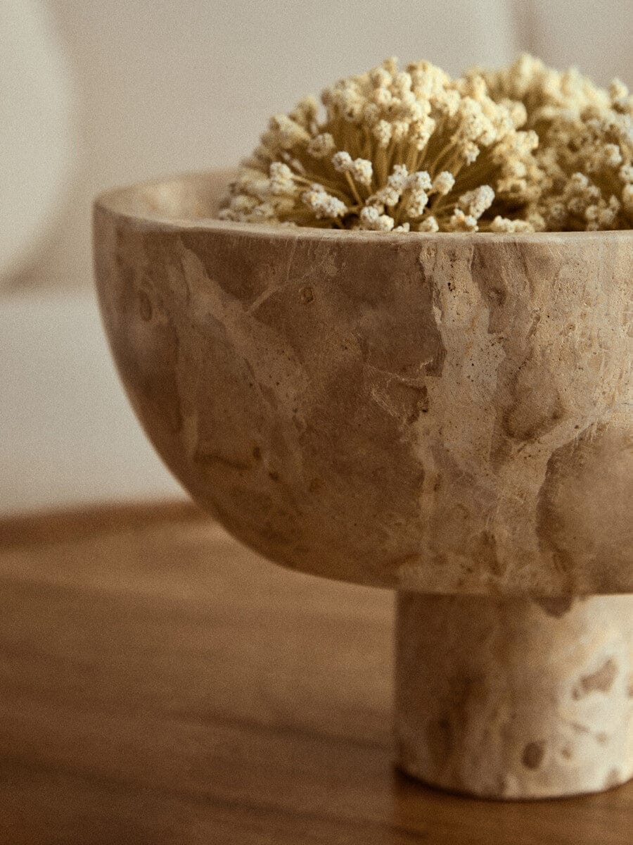 Hamilton Interiors Accessories Santino Chocolate Marble Pedestal Bowl House of Isabella UK