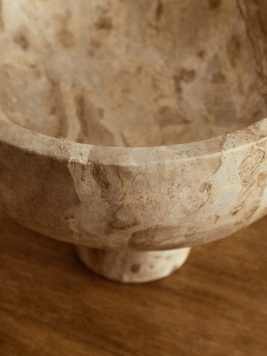 Hamilton Interiors Accessories Santino Chocolate Marble Pedestal Bowl House of Isabella UK