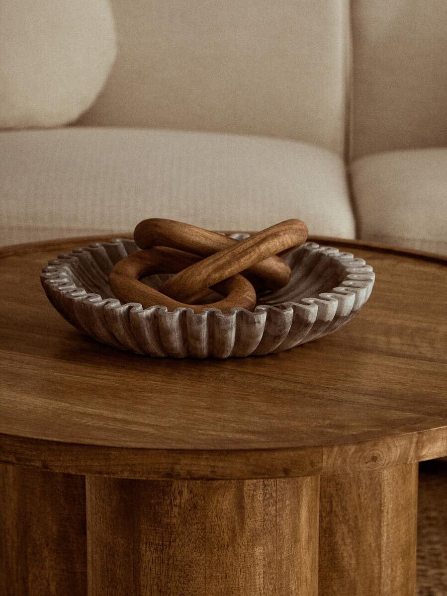 Hamilton Interiors Accessories Savio Large Grey Fluted Marble Bowl House of Isabella UK