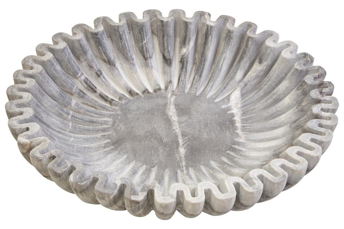 Hamilton Interiors Accessories Savio Large Grey Fluted Marble Bowl House of Isabella UK