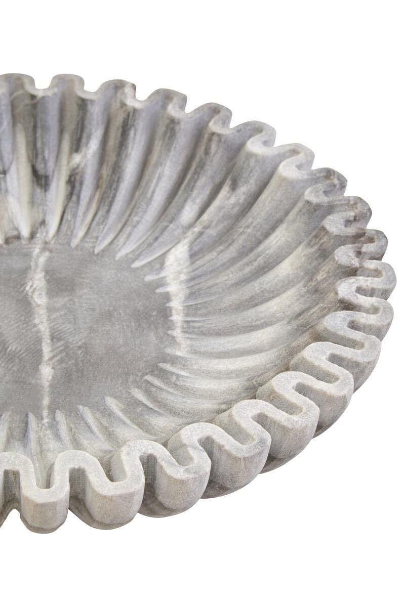 Hamilton Interiors Accessories Savio Large Grey Fluted Marble Bowl House of Isabella UK