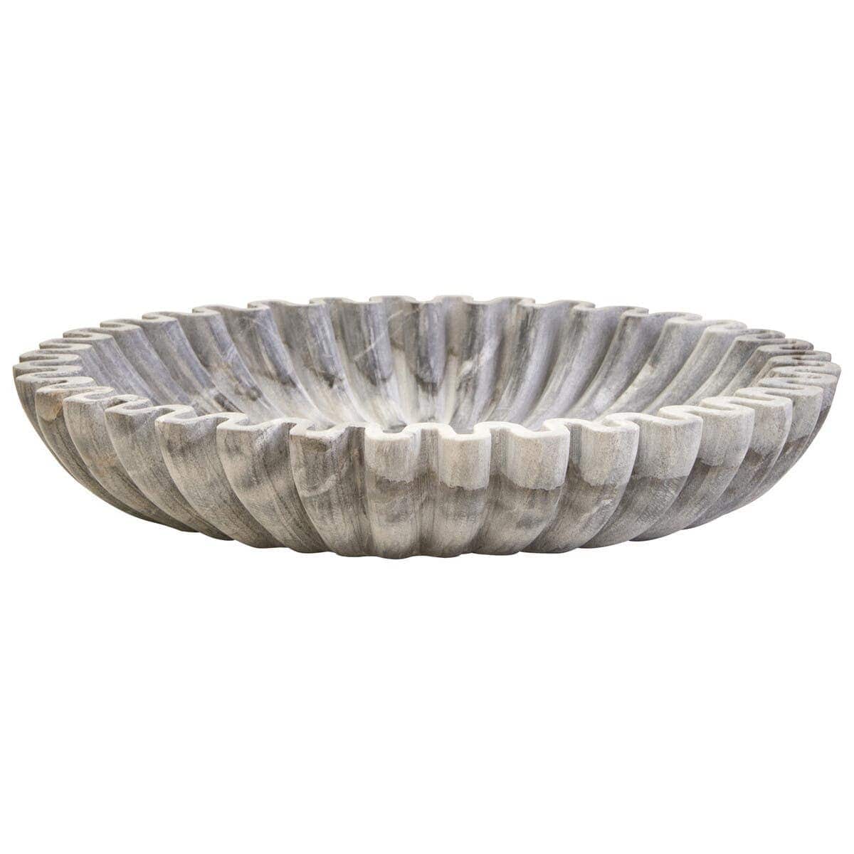 Hamilton Interiors Accessories Savio Large Grey Fluted Marble Bowl House of Isabella UK