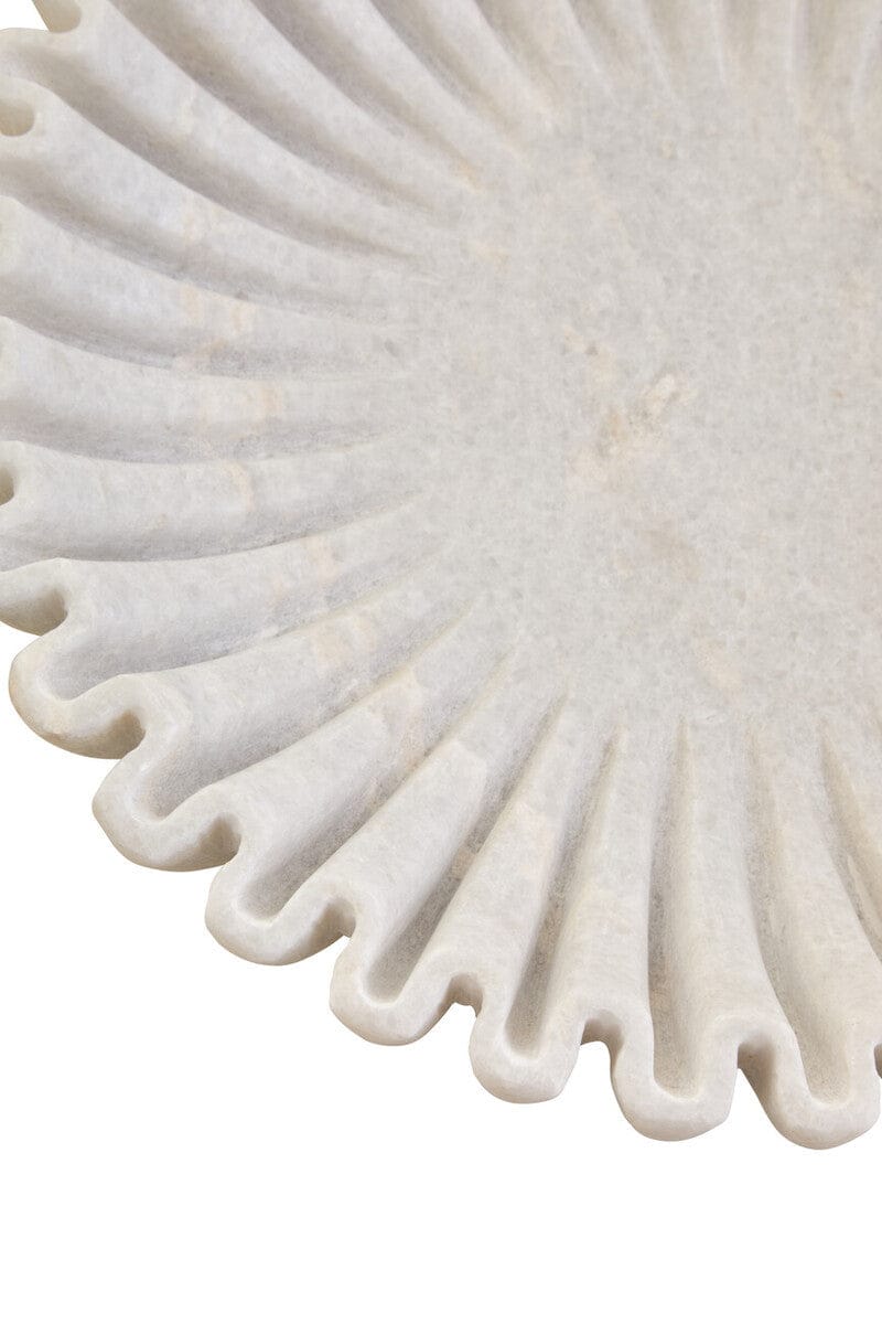 Hamilton Interiors Accessories Savio Large White Fluted Marble Bowl House of Isabella UK