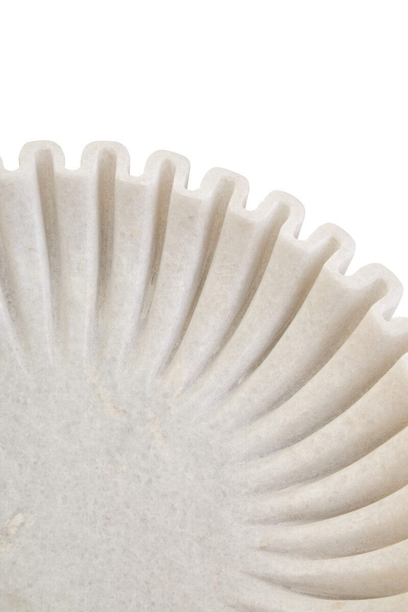 Hamilton Interiors Accessories Savio Large White Fluted Marble Bowl House of Isabella UK