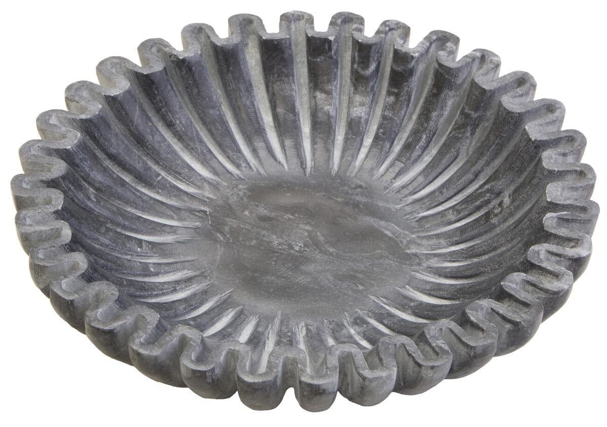Hamilton Interiors Accessories Savio Small Grey Fluted Marble Bowl House of Isabella UK