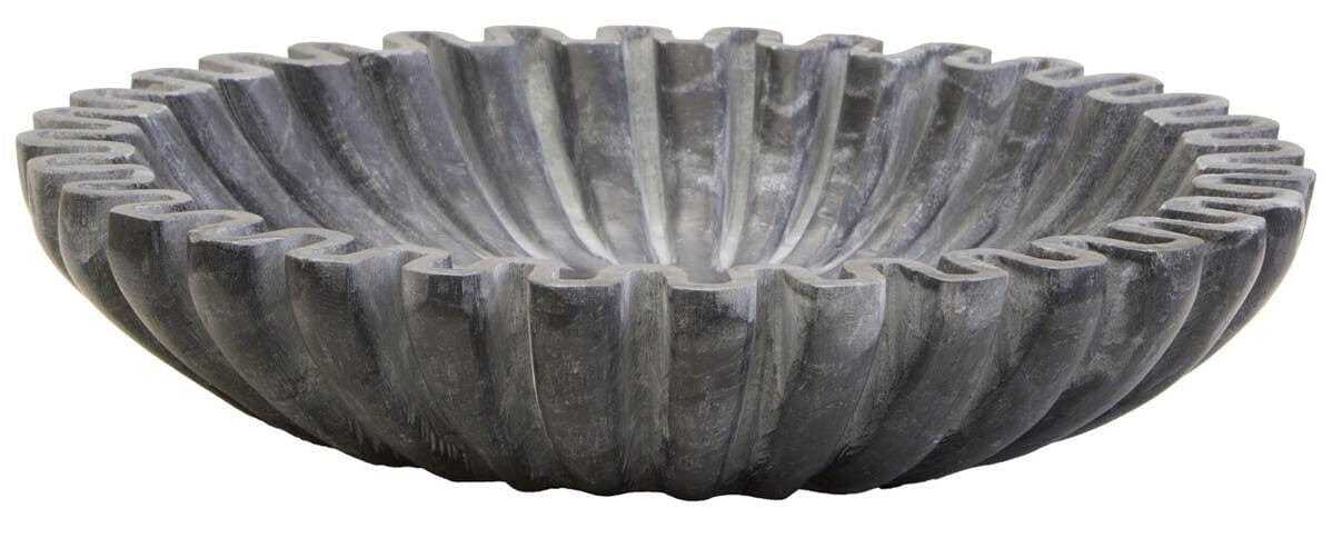 Hamilton Interiors Accessories Savio Small Grey Fluted Marble Bowl House of Isabella UK