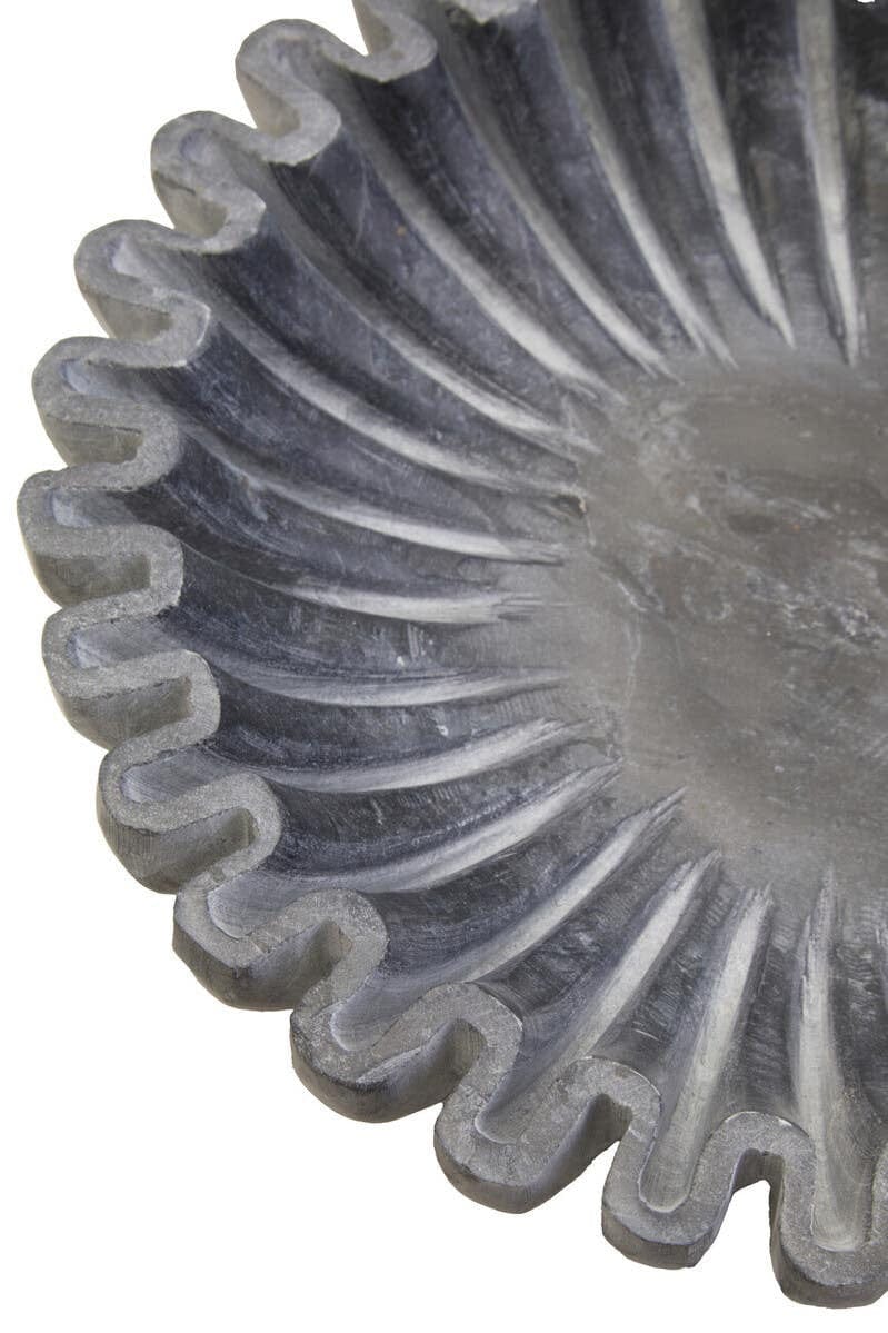 Hamilton Interiors Accessories Savio Small Grey Fluted Marble Bowl House of Isabella UK