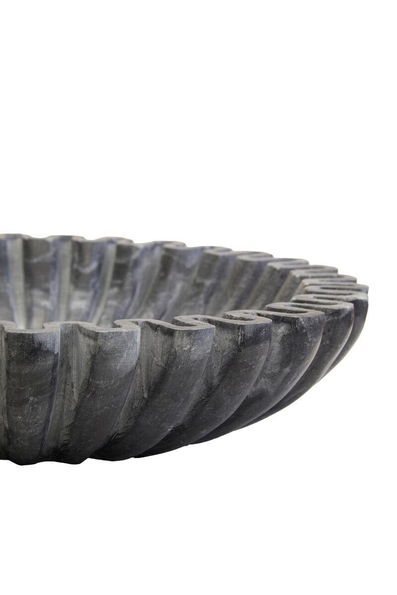 Hamilton Interiors Accessories Savio Small Grey Fluted Marble Bowl House of Isabella UK
