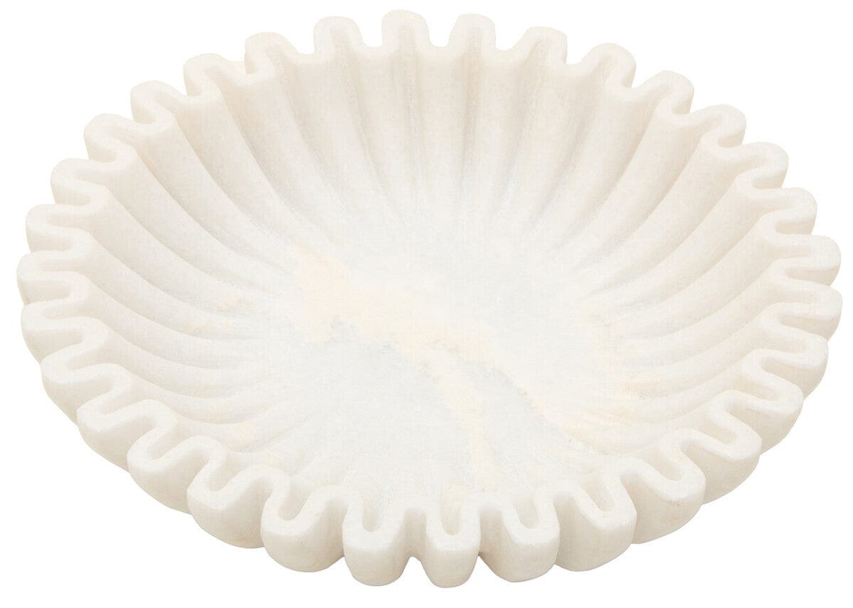 Hamilton Interiors Accessories Savio Small White Fluted Marble Bowl House of Isabella UK