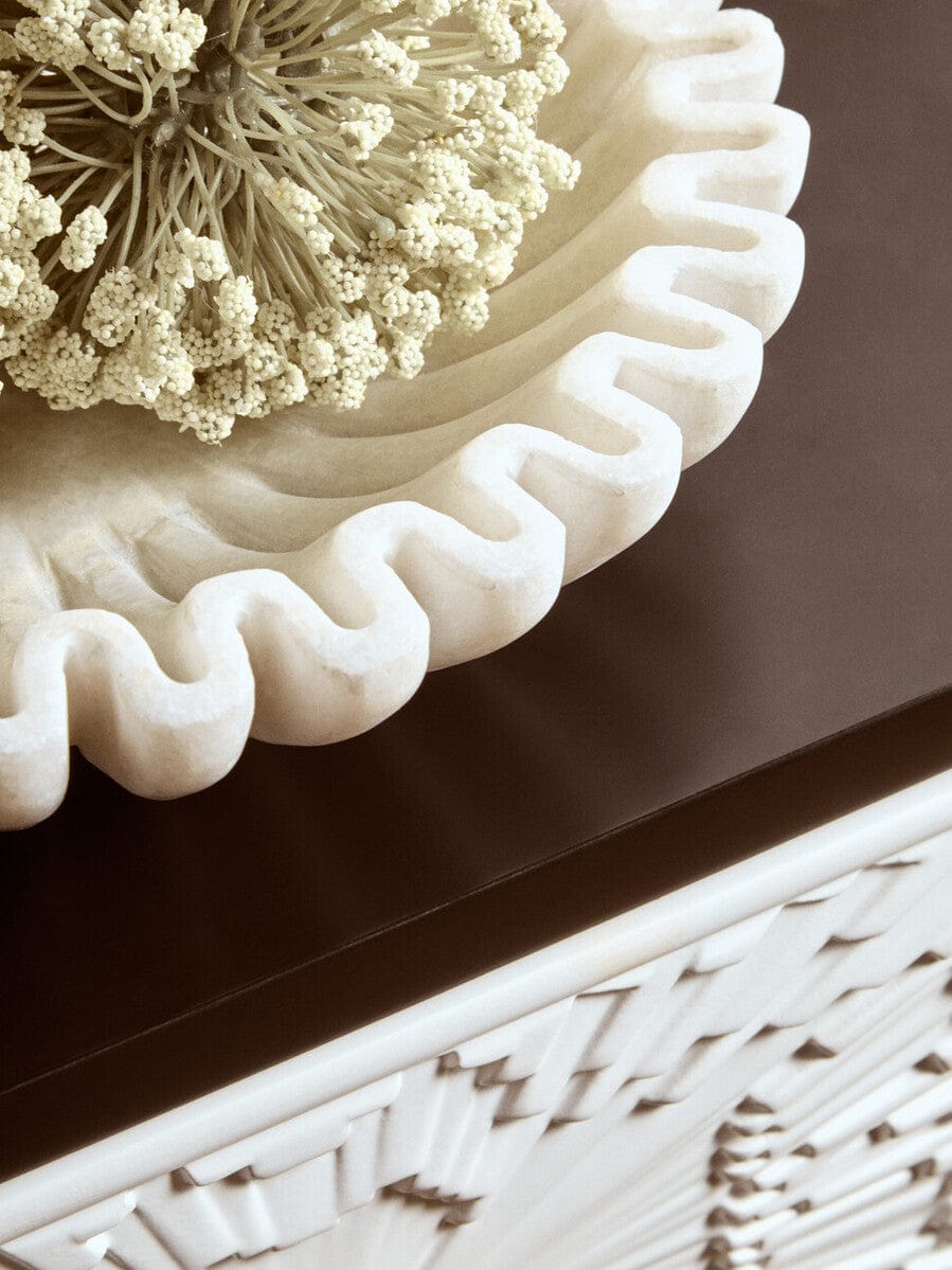 Hamilton Interiors Accessories Savio Small White Fluted Marble Bowl House of Isabella UK