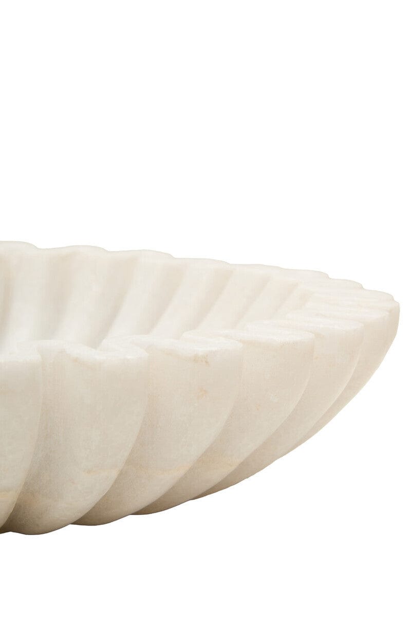 Hamilton Interiors Accessories Savio Small White Fluted Marble Bowl House of Isabella UK