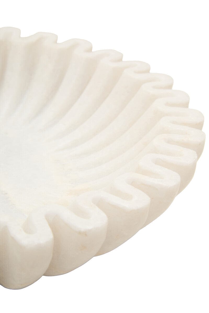 Hamilton Interiors Accessories Savio Small White Fluted Marble Bowl House of Isabella UK