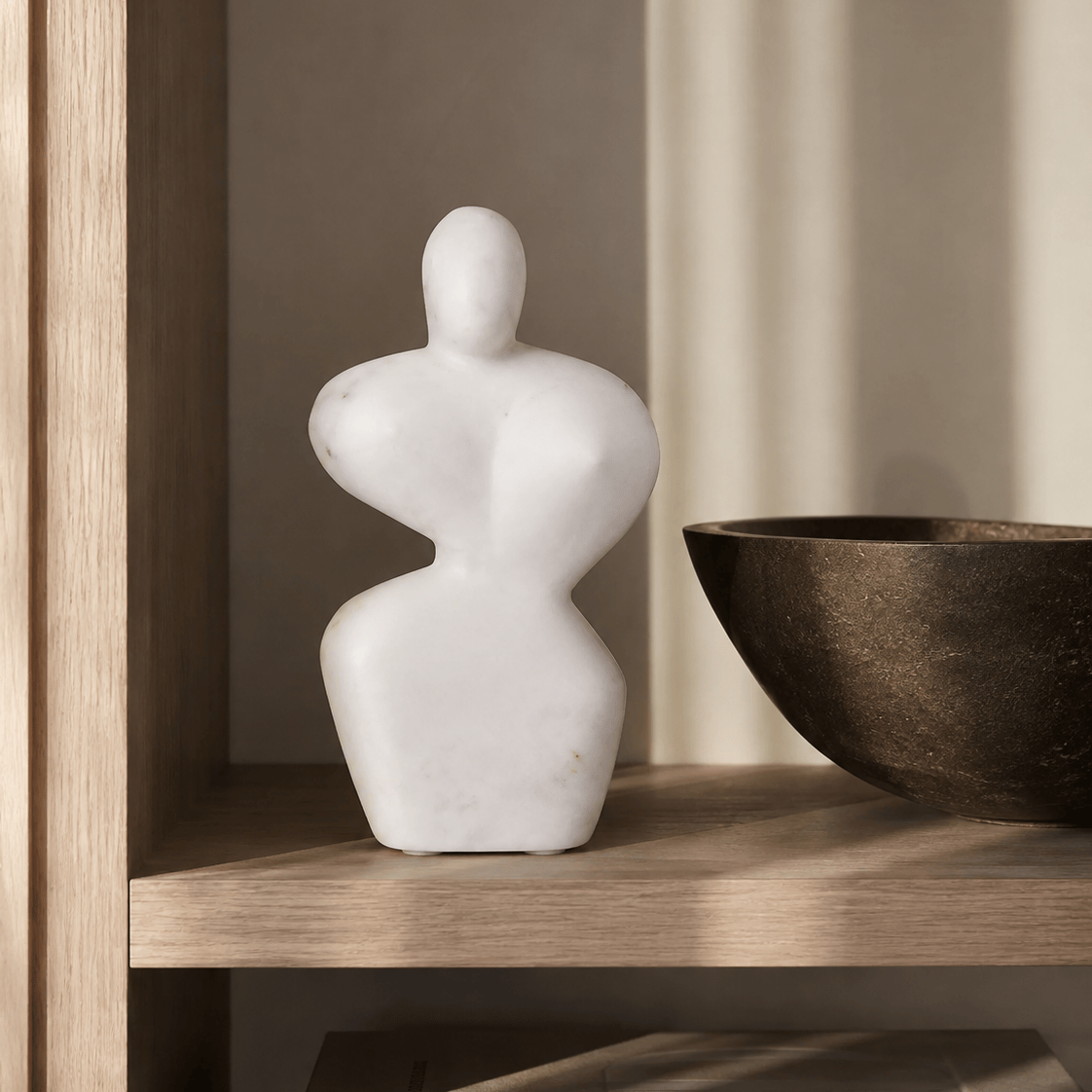 Hamilton Interiors Accessories Savio White Marble Abstract Sculpture House of Isabella UK