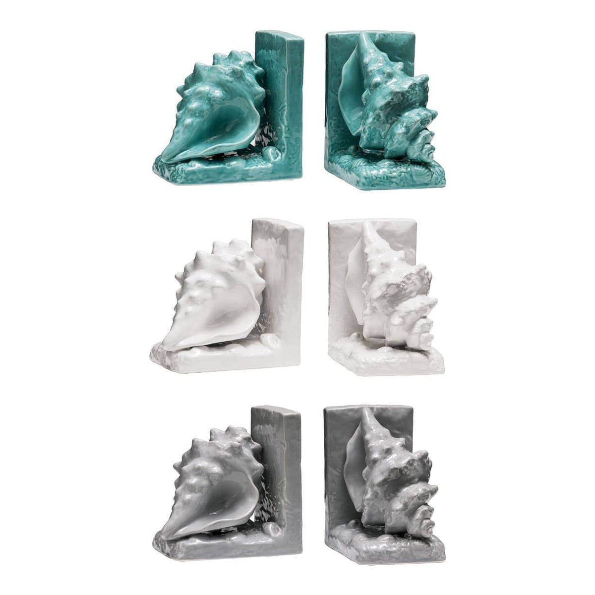 Hamilton Interiors Accessories Set of 2 Conch Grey Dolomite Bookends House of Isabella UK