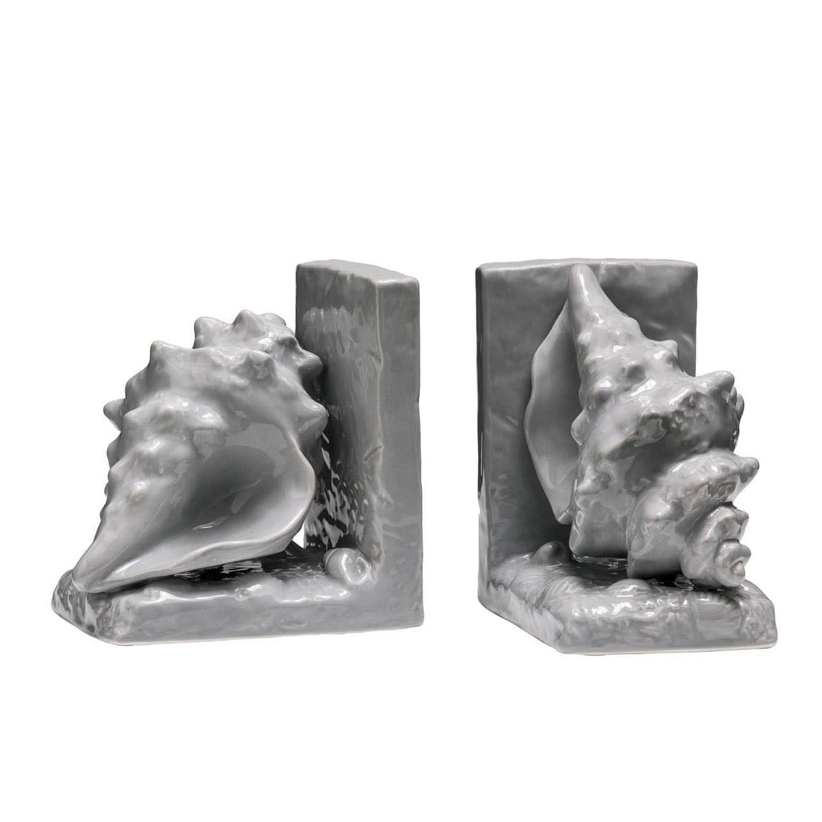 Hamilton Interiors Accessories Set of 2 Conch Grey Dolomite Bookends House of Isabella UK