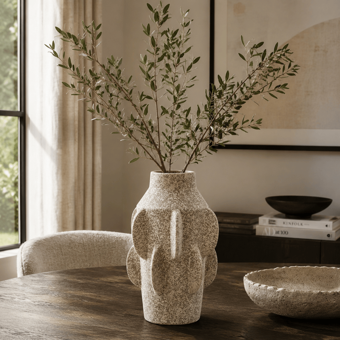 Hamilton Interiors Accessories Sidra Large Cream Textured Vase House of Isabella UK