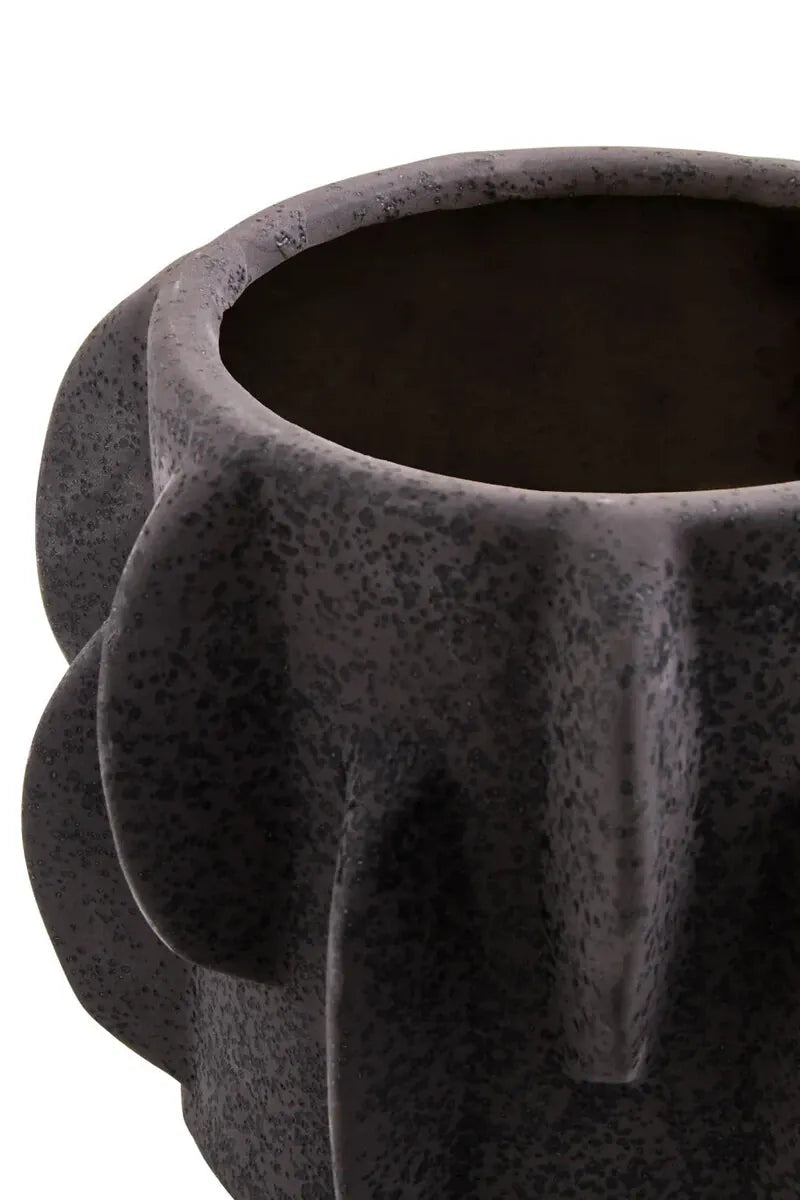 Hamilton Interiors Accessories Sidra Small Black Textured Planter House of Isabella UK