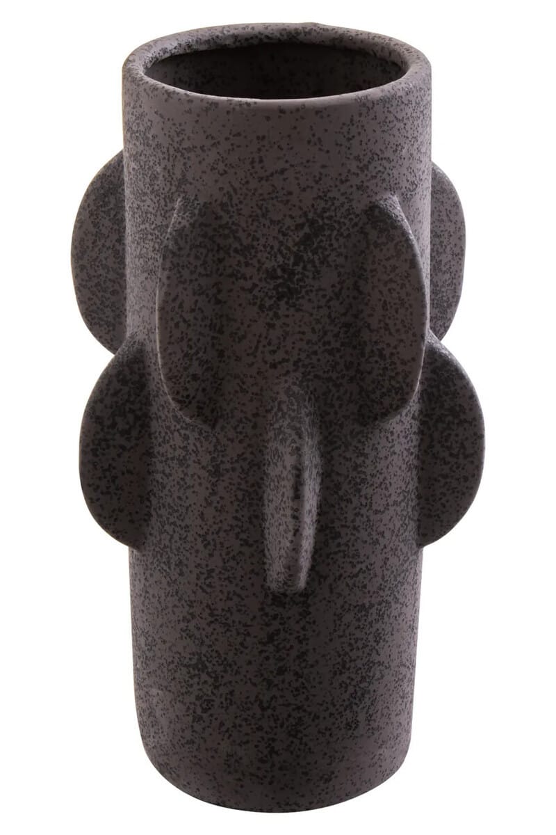Hamilton Interiors Accessories Sidra Small Black Textured Vase House of Isabella UK