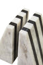 Hamilton Interiors Accessories Soma Set of Two Striped White Marble Bookends House of Isabella UK