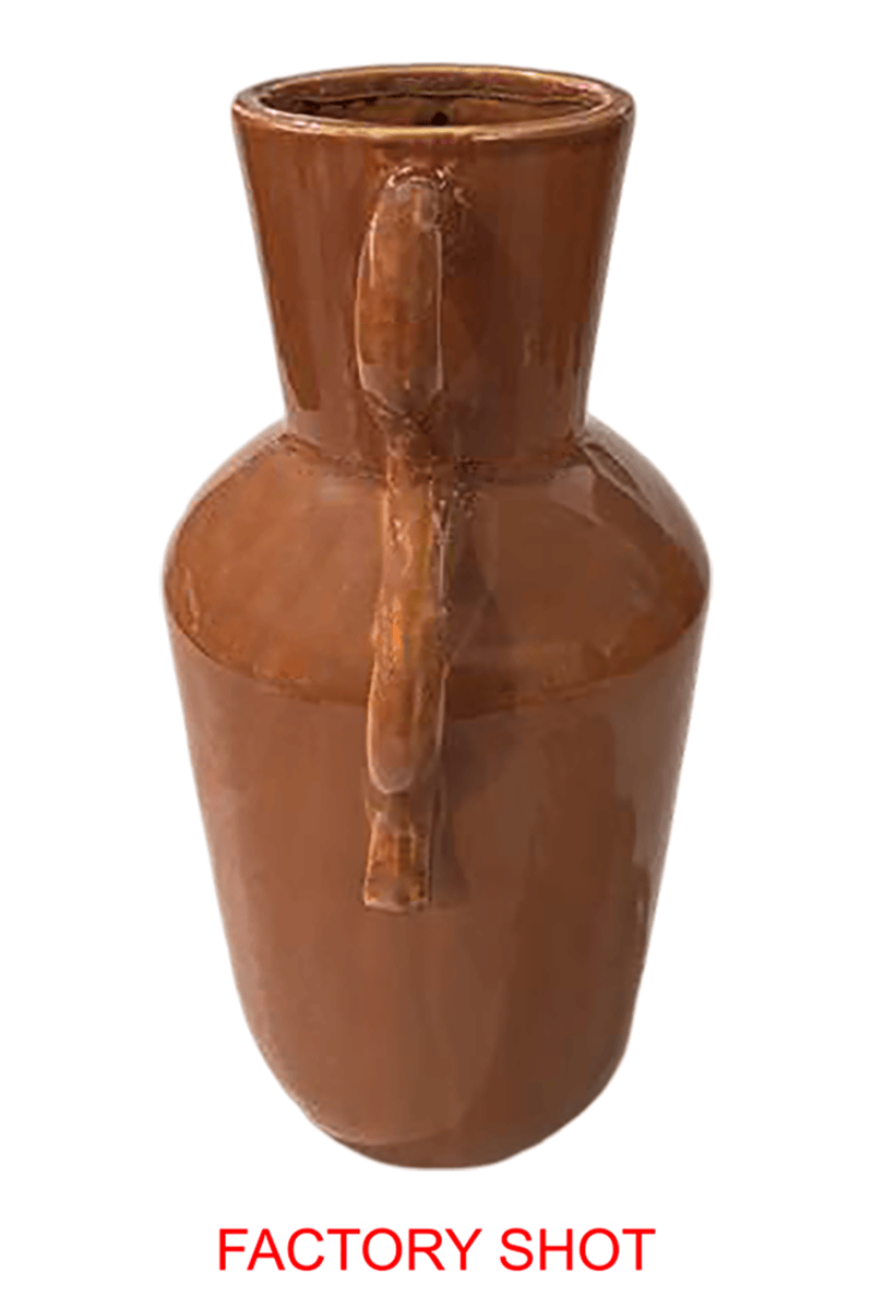Hamilton Interiors Accessories Sonata Large Burnt Orange Vase with Abstract Handles House of Isabella UK