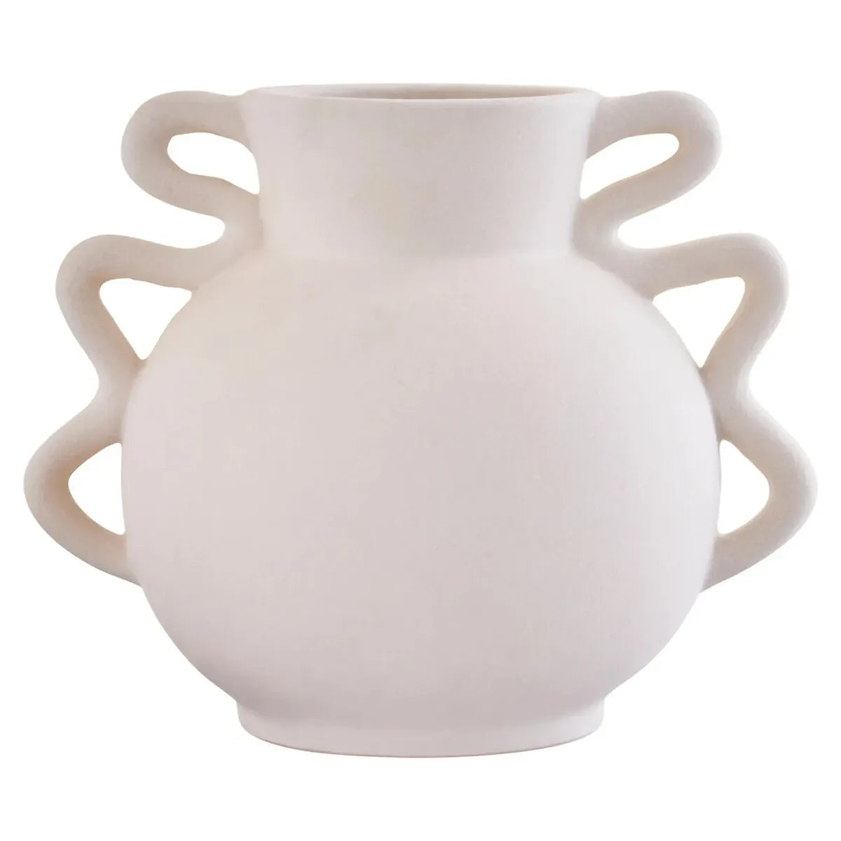 Hamilton Interiors Accessories Sonata Small White Vase with Abstract Handles House of Isabella UK