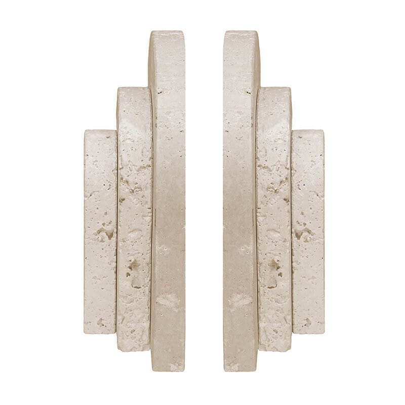 Hamilton Interiors Accessories Tibor Set Of Two Arched Travertine Bookends House of Isabella UK