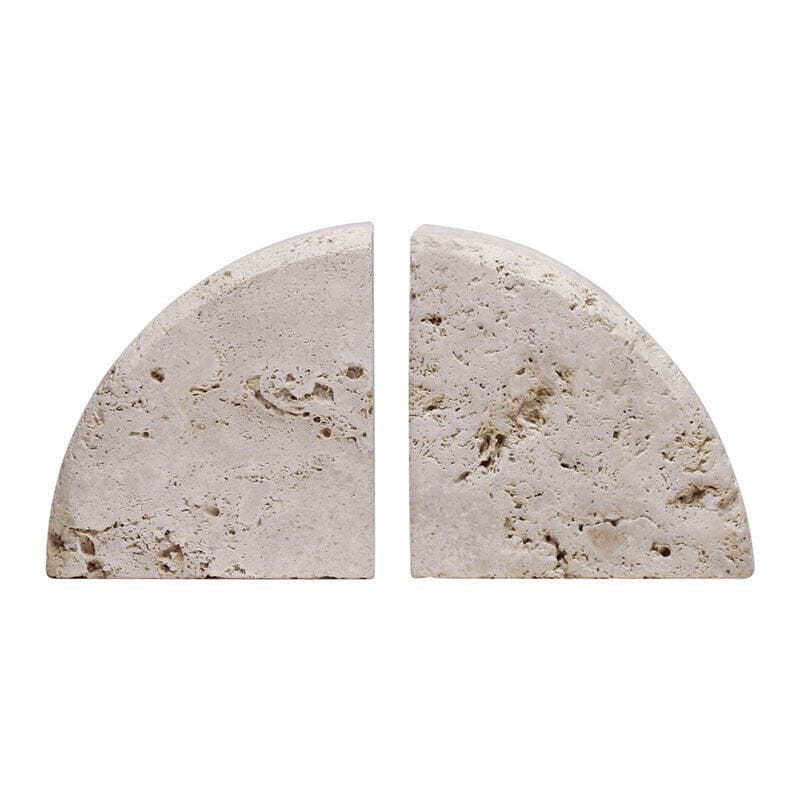 Hamilton Interiors Accessories Tibor Set Of Two Travertine Bookends House of Isabella UK