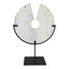 Hamilton Interiors Accessories Tibor Travertine Disc Sculpture with Black Metal Base House of Isabella UK