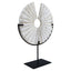 Hamilton Interiors Accessories Tibor Travertine Disc Sculpture with Black Metal Base House of Isabella UK