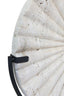 Hamilton Interiors Accessories Tibor Travertine Disc Sculpture with Black Metal Base House of Isabella UK