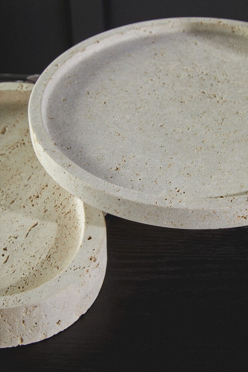 Hamilton Interiors Accessories Tibor Travertine Irregular Tray House of Isabella UK